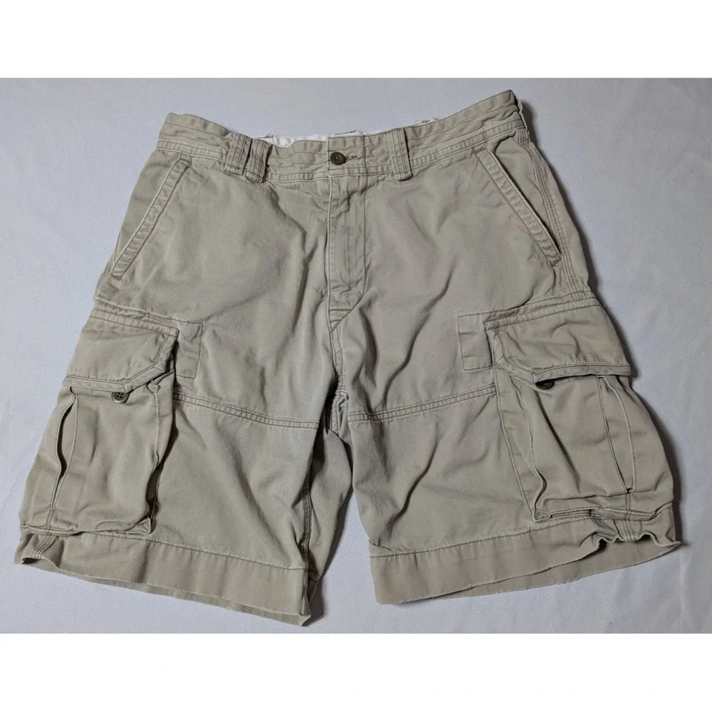 Polo Ralph Lauren‎ Classic Polo Chino Khaki Well Worn Cargo Shorts - Men 34